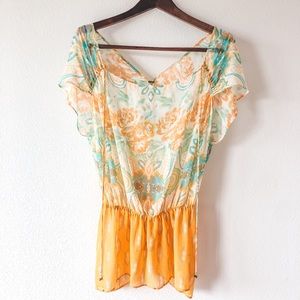 Free People Boho Sheer Blouse NWOT